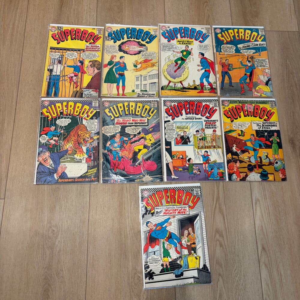 Vintage DC Comic Book Lot of 9 Silver Age 1960s Superboy Action Comics Superman